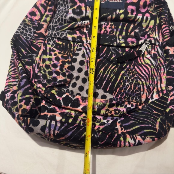 Jansport Leopard Cheetah Animal Print Pink Neon Backpack - Picture 2 of 6